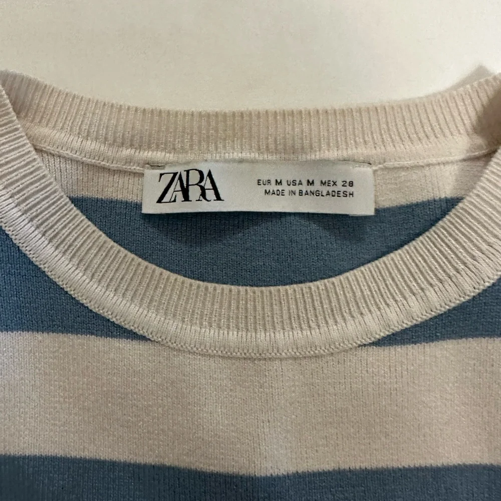 Zara Blue and Cream Striped Tank Top - Picture 2 of 2